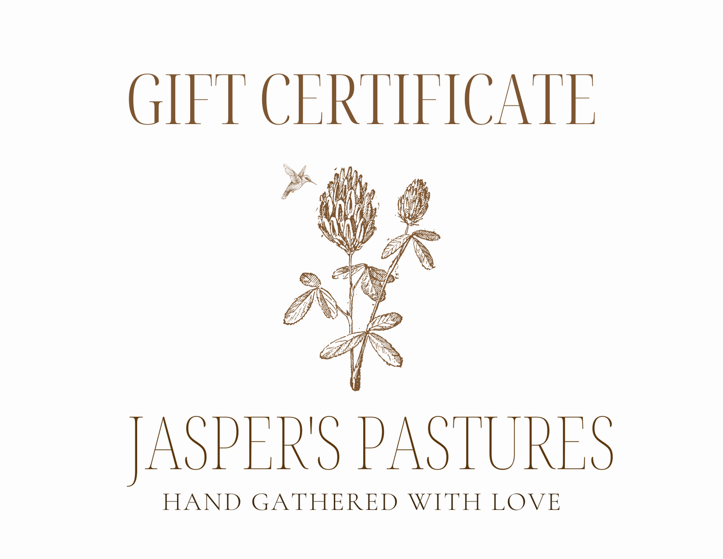 Jasper's Pastures Gift Certificate